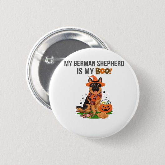 Badge Rond 5 Cm Chien à pointer germanique - Halloween Moon Si (Devant & derrière)