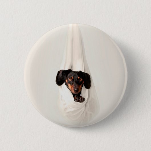 Badge Rond 5 Cm Chien adorable à Hammock (Devant)