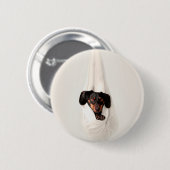 Badge Rond 5 Cm Chien adorable à Hammock (Devant & derrière)