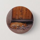 Badge Rond 5 Cm Chien au repos (Devant)