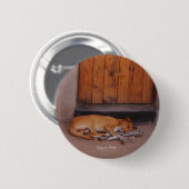 Badge Rond 5 Cm Chien au repos (Devant & derrière)