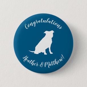 Badge Rond 5 Cm Chien Baby shower Pit Pitbull Blue Boy