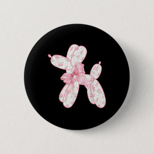 Badge Rond 5 Cm Chien Ballon Floral Rose Coquette Nœud Femmes Enfa