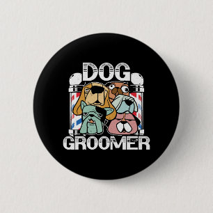 Badge Rond 5 Cm Chien Barbier Animateur Animateur Salon Animateur