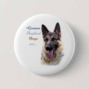 Badge Rond 5 Cm Chien berger allemand Best Friend 2 - Bouton