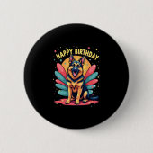 Badge Rond 5 Cm Chien berger allemand joyeux fête d'anniversaire S (Devant)