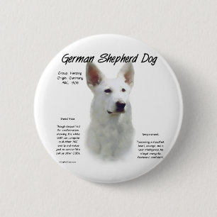 Badge Rond 5 Cm Chien berger allemand (wht) Conception de l'histoi