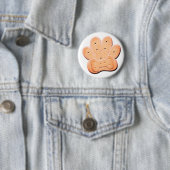Badge Rond 5 Cm Chien Biscuit Pawprint et Bone Art (En situation)