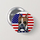 Badge Rond 5 Cm Chien Boxer (Devant & derrière)
