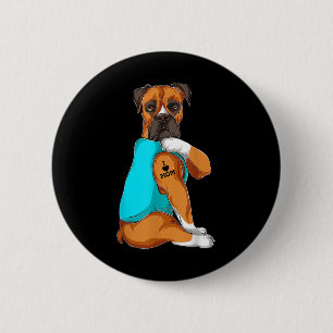 Badge Rond 5 Cm Chien Boxer I Love Maman Tattoo Vêtements Chien Ma