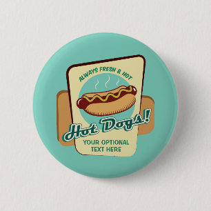 Badge Rond 5 Cm Chien chaud de texte personnalisé