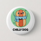 Badge Rond 5 Cm Chien chéri Funny Chili Hot Dog Pun (Devant)