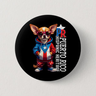 Badge Rond 5 Cm Chien Chihuahua drôle pour femmes Drapeau de Porto