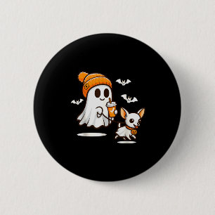 Badge Rond 5 Cm Chien Chihuahua Fantôme Drôle Qui Marche Femmes Ha