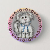 Badge Rond 5 Cm Chien chiot (Devant)