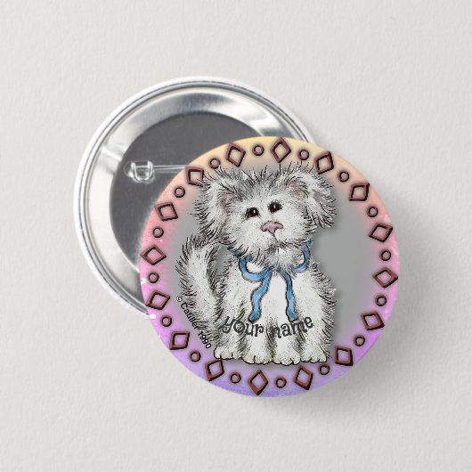 Badge Rond 5 Cm Chien chiot (Devant & derrière)