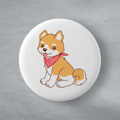 Badge Rond 5 Cm Chien chiot mignon Shiba Inu