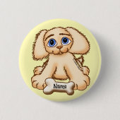 Badge Rond 5 Cm Chien chiot os (Devant)