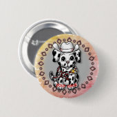 Badge Rond 5 Cm Chien chiot shérif (Devant & derrière)