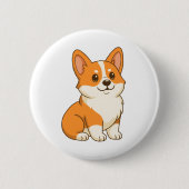 Badge Rond 5 Cm Chien Corgi Mignon (Devant)