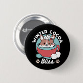 Badge Rond 5 Cm Chien dans la Mug Festive pour Vibes de vacances - (Devant & derrière)
