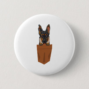 Badge Rond 5 Cm Chien dans Pocket Funny Chien pour Amoureux de les