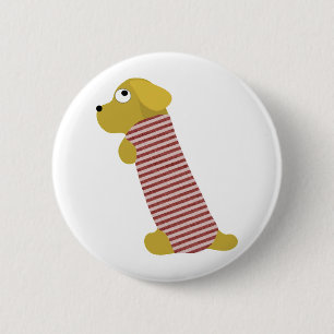 Badge Rond 5 Cm chien de bau habillé