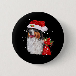 Badge Rond 5 Cm Chien de Berger Australien Noël