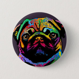 Badge Rond 5 Cm Chien de carlin