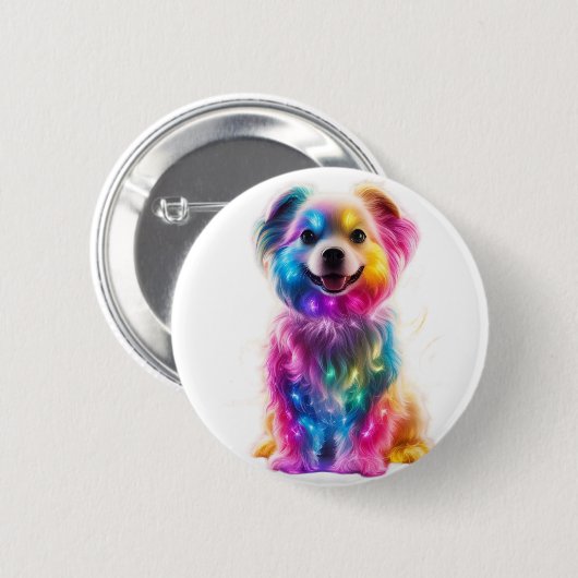 Badge Rond 5 Cm Chien de couleur mignon (Devant & derrière)