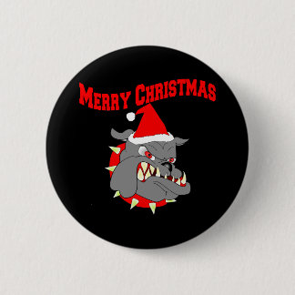 Badge Rond 5 Cm Chien de diable d'usmc de Joyeux Noël