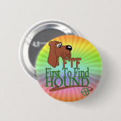 BADGE ROND 5 CM CHIEN DE GEOGACHING FTF (Devant & derrière)