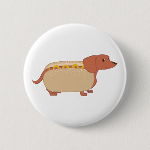 Badge Rond 5 Cm Chien de hot dog