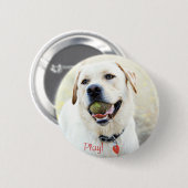 Badge Rond 5 Cm Chien de jeu (Devant & derrière)