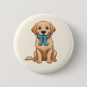 Badge Rond 5 Cm Chien De Jour Pi Avec Symbole Pi | Math Pi Cute (Devant)