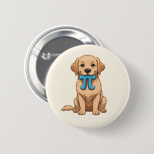 Badge Rond 5 Cm Chien De Jour Pi Avec Symbole Pi | Math Pi Cute (Devant & derrière)