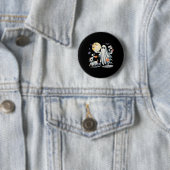 Badge Rond 5 Cm Chien de marche fantôme (En situation)