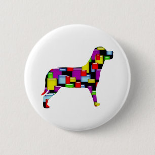 Badge Rond 5 Cm chien de mosaïque