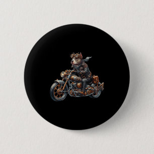 Badge Rond 5 Cm Chien de moto vintage Tbull Biker Steampunk Cool