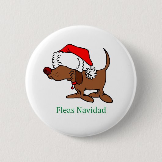 Badge Rond 5 Cm Chien de Noël (Devant)