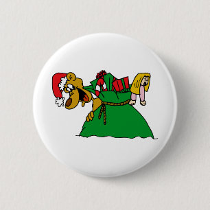 Badge Rond 5 Cm Chien de Noël