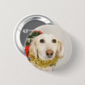 Badge Rond 5 Cm Chien de Noël 2 (Devant & derrière)