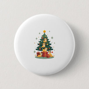 Badge Rond 5 Cm Chien de Noël T-Shirt mignonne Chien chiot drôle C