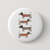 Badge Rond 5 Cm Chien de saucisse Dachshund (Devant)