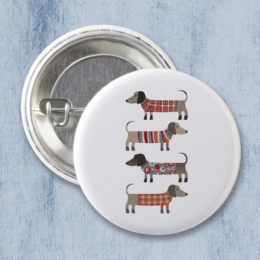 Badge Rond 5 Cm Chien de saucisse Dachshund