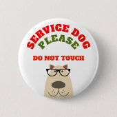Badge Rond 5 Cm Chien de service (Devant)