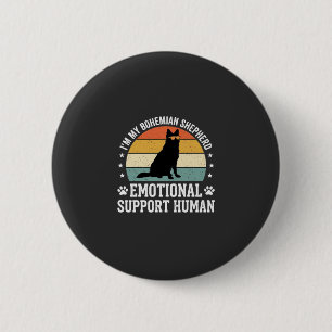 Badge Rond 5 Cm Chien de soutien émotionnel humain berger bohémien