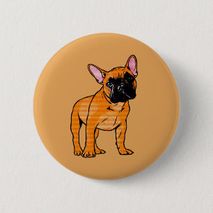 Badge Rond 5 Cm Chien de style comic Pop Art Bouledogue Français F