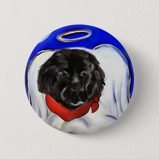 Badge Rond 5 Cm Chien de Terre-Neuve (Devant)