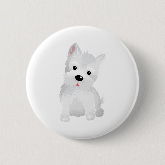 Badge Rond 5 Cm Chien de Westie (Devant)